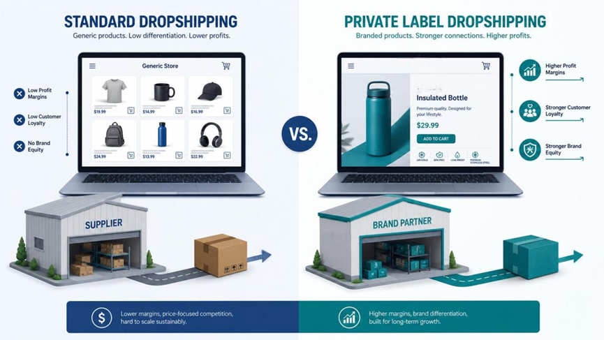 Private Label Dropshipping vs Standard Dropshipping